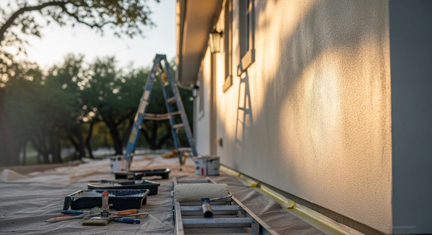 Painter applying fresh paint to interior wall