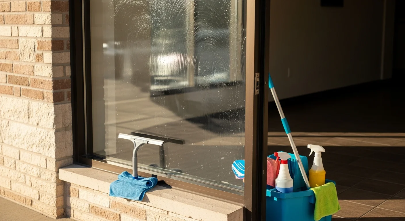 A clean, well-maintained interior room in a San Antonio residential property after professional property cleaning, with spotless floors, clear surfaces, and no visible dust or debris. Bright natural light shows the results of a thorough cleaning service completed by Ducalex, LLC.